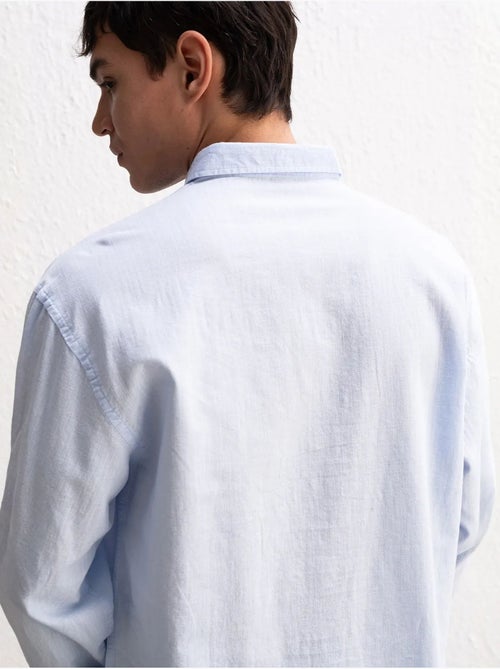 Camisa de algodón extragrande con botones giesto - Kiabi Camisa de algodón extragrande con botones giesto - Kiabi