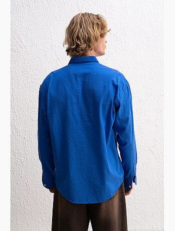 Camisa de algodón extragrande con botones giesto