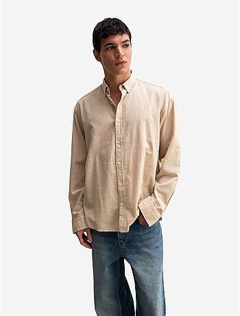 Camisa de algodón extragrande con botones giesto