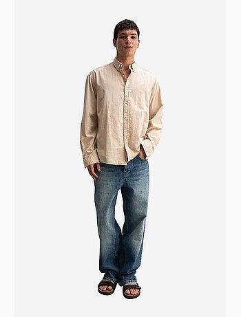 Camisa de algodón extragrande con botones giesto