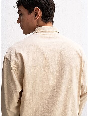 Camisa de algodón extragrande con botones giesto