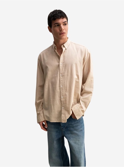 Camisa de algodón extragrande con botones giesto - Kiabi Camisa de algodón extragrande con botones giesto - Kiabi