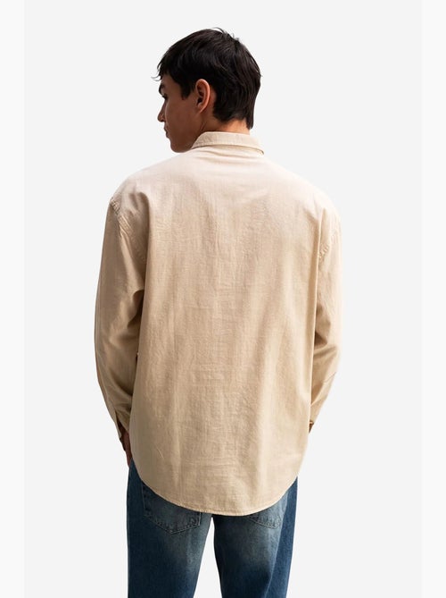Camisa de algodón extragrande con botones giesto - Kiabi Camisa de algodón extragrande con botones giesto - Kiabi