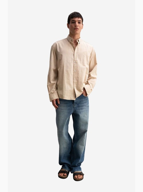 Camisa de algodón extragrande con botones giesto - Kiabi Camisa de algodón extragrande con botones giesto - Kiabi