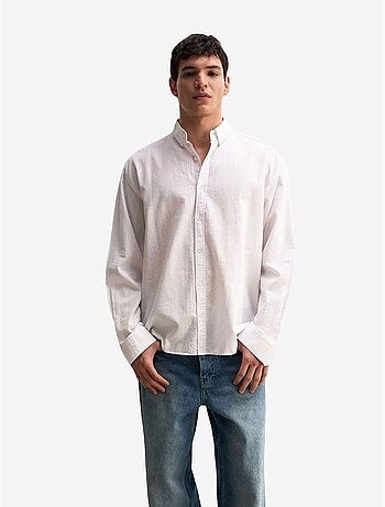 Camisa de algodón extragrande con botones giesto