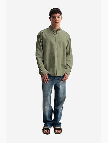 Camisa de algodón extragrande con botones giesto