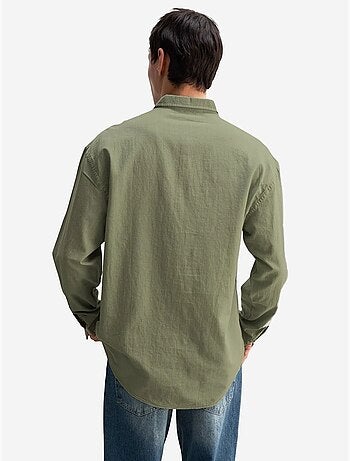 Camisa de algodón extragrande con botones giesto