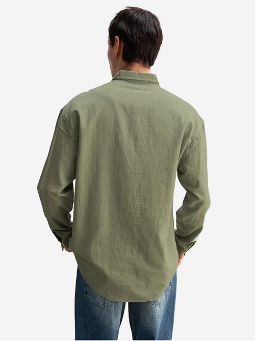 Camisa de algodón extragrande con botones giesto - Kiabi Camisa de algodón extragrande con botones giesto - Kiabi