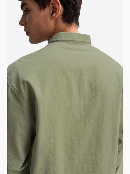 Camisa de algodón extragrande con botones giesto - Kiabi Camisa de algodón extragrande con botones giesto - Kiabi