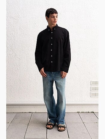 Camisa de algodón extragrande con botones giesto