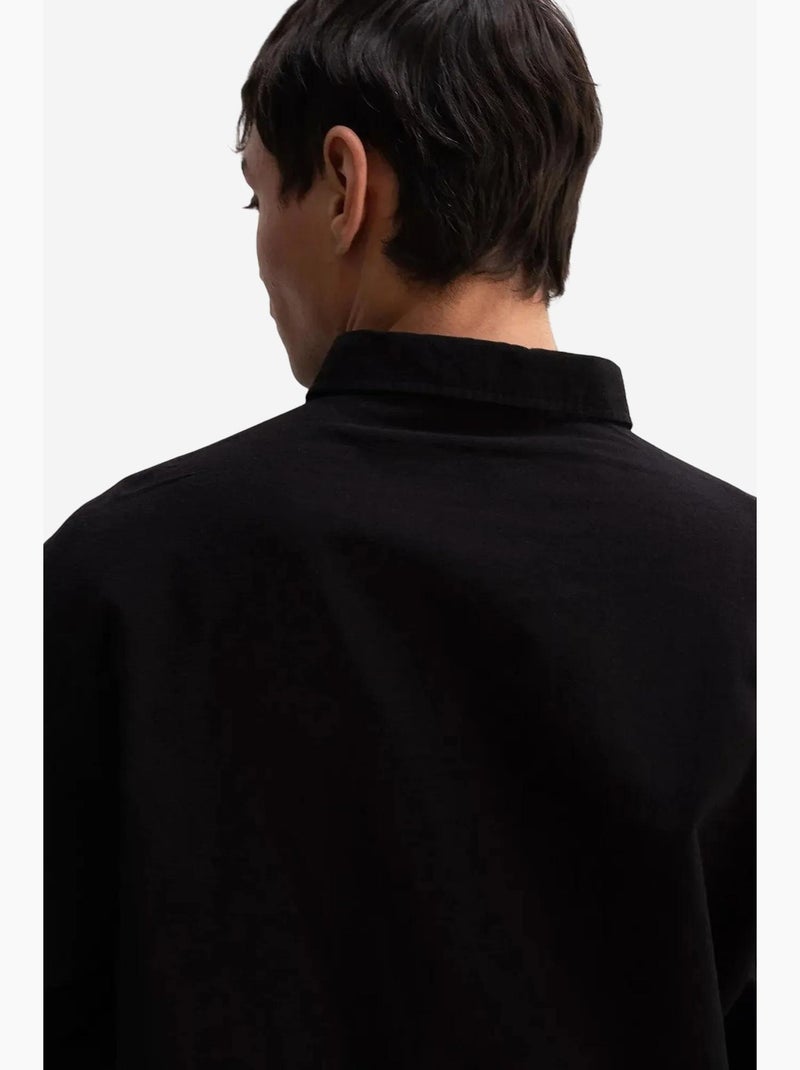 Camisa de algodón extragrande con botones giesto Gris negro - Kiabi
