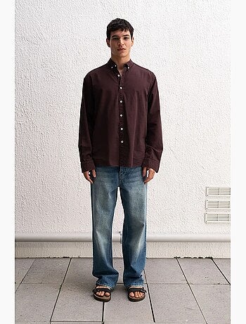 Camisa de algodón extragrande con botones giesto