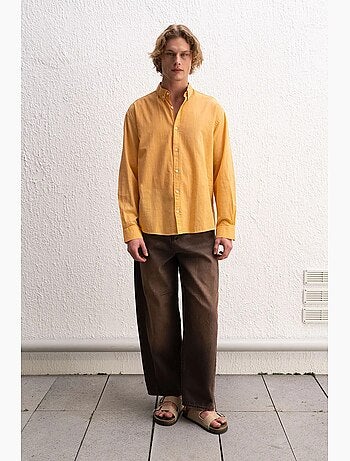Camisa de algodón extragrande con botones giesto