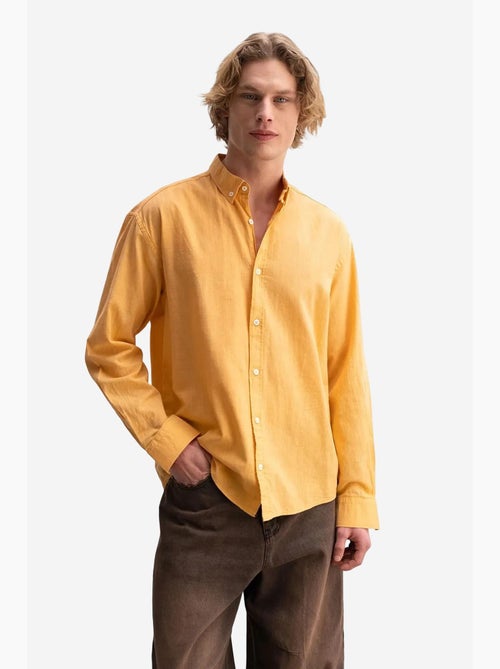 Camisa de algodón extragrande con botones giesto - Kiabi Camisa de algodón extragrande con botones giesto - Kiabi