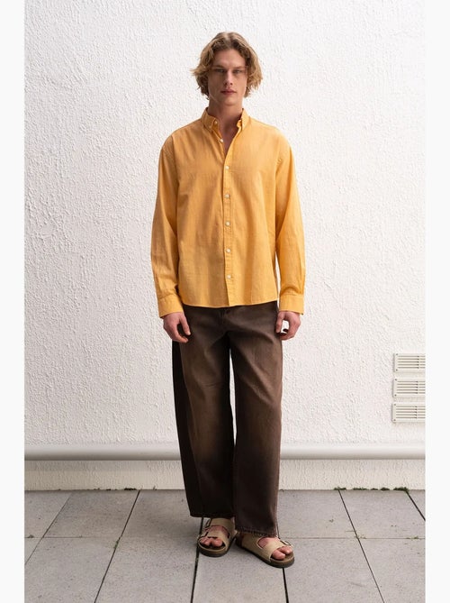 Camisa de algodón extragrande con botones giesto - Kiabi Camisa de algodón extragrande con botones giesto - Kiabi