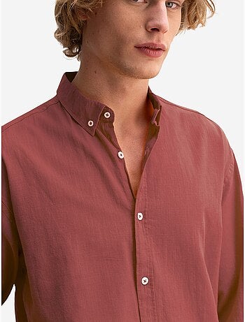 Camisa de algodón extragrande con botones giesto
