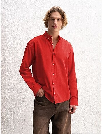 Camisa de algodón extragrande con botones giesto