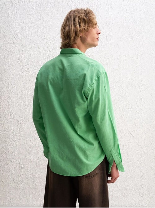 Camisa de algodón extragrande con botones giesto - Kiabi Camisa de algodón extragrande con botones giesto - Kiabi
