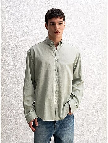 Camisa de algodón extragrande con botones giesto