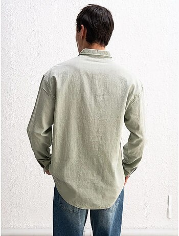 Camisa de algodón extragrande con botones giesto