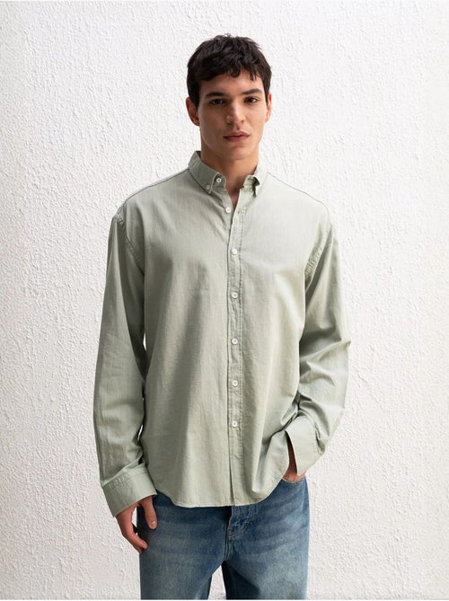 Camisa de algodón extragrande con botones giesto - Kiabi Camisa de algodón extragrande con botones giesto - Kiabi