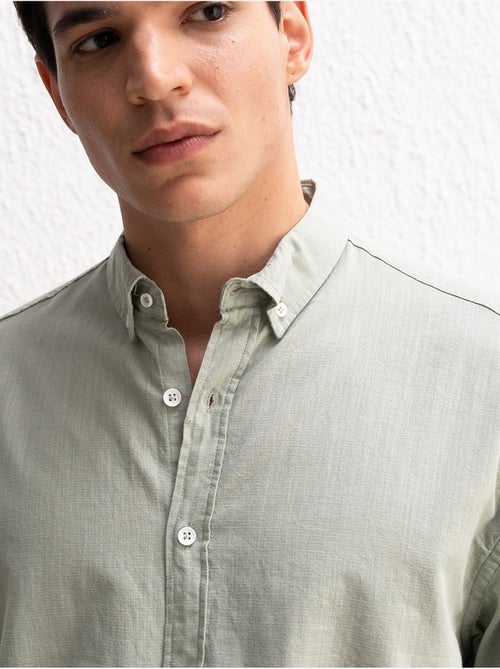 Camisa de algodón extragrande con botones giesto - Kiabi Camisa de algodón extragrande con botones giesto - Kiabi