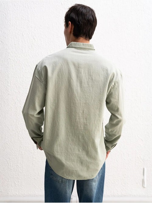 Camisa de algodón extragrande con botones giesto - Kiabi Camisa de algodón extragrande con botones giesto - Kiabi