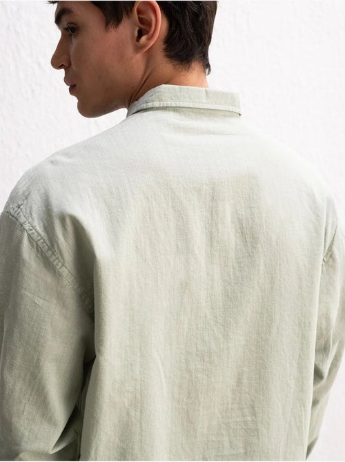 Camisa de algodón extragrande con botones giesto - Kiabi Camisa de algodón extragrande con botones giesto - Kiabi
