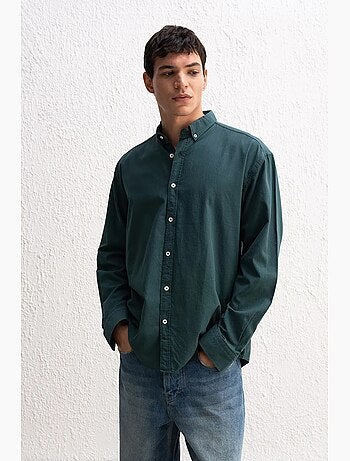Camisa de algodón extragrande con botones giesto