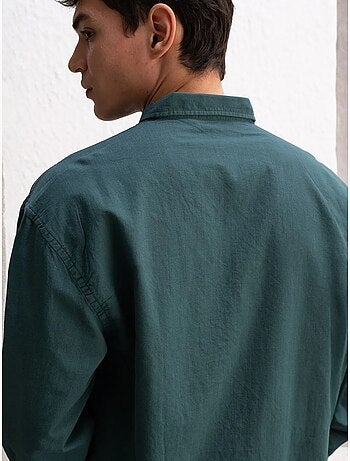 Camisa de algodón extragrande con botones giesto