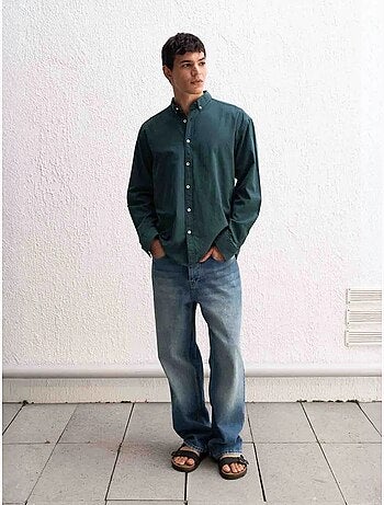 Camisa de algodón extragrande con botones giesto
