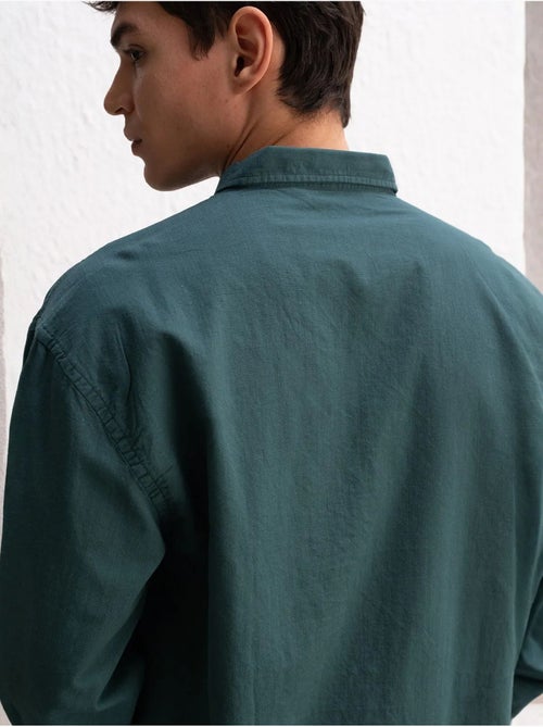 Camisa de algodón extragrande con botones giesto - Kiabi Camisa de algodón extragrande con botones giesto - Kiabi