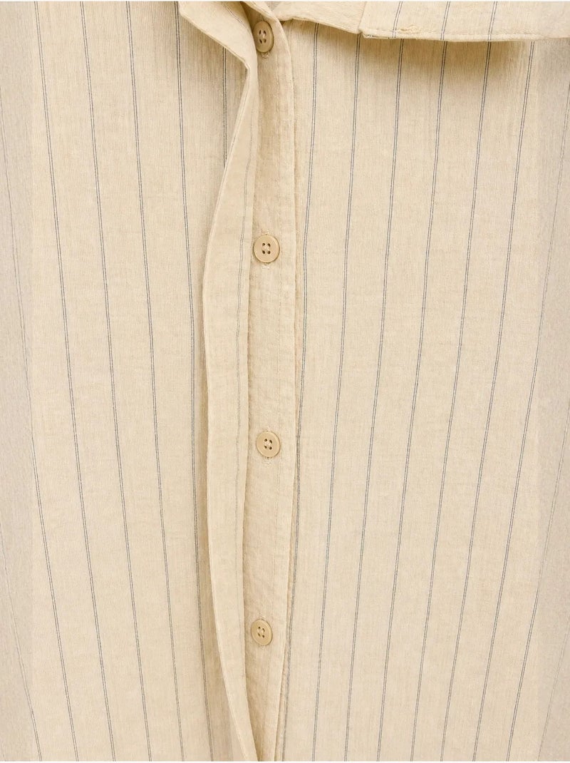 Camisa de algodón mixray Beige arcilla - Kiabi