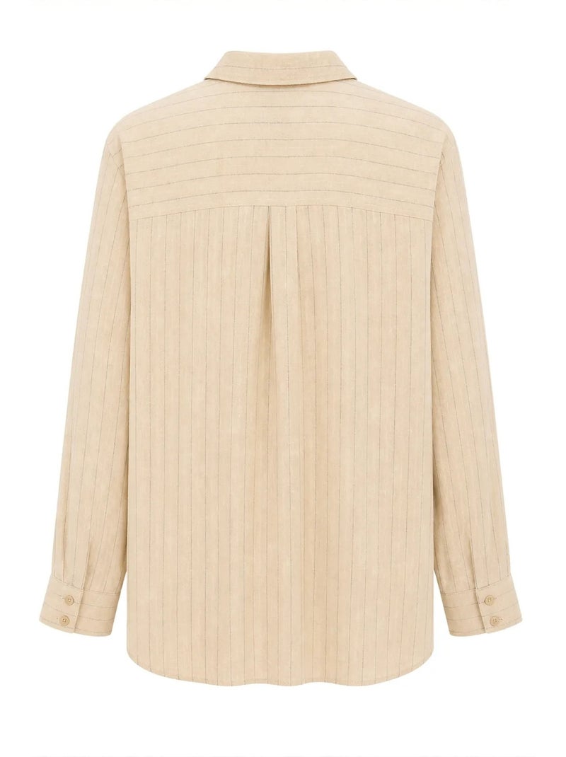 Camisa de algodón mixray Beige arcilla - Kiabi