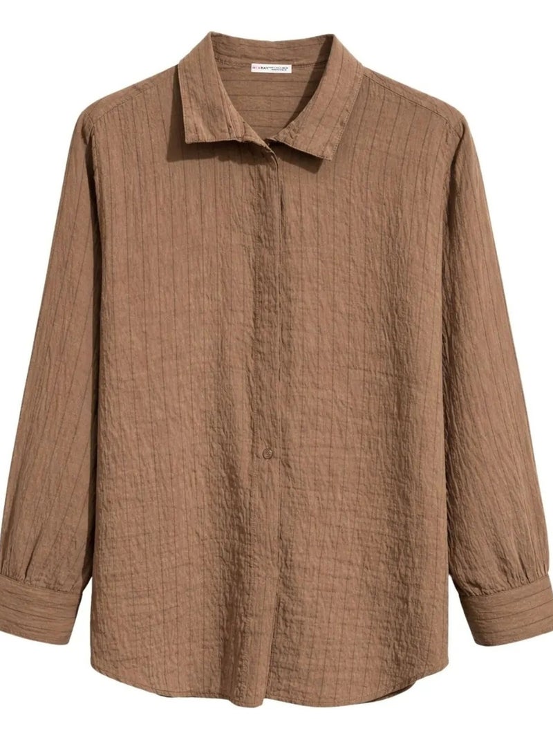 Camisa de algodón mixray Camel - Kiabi