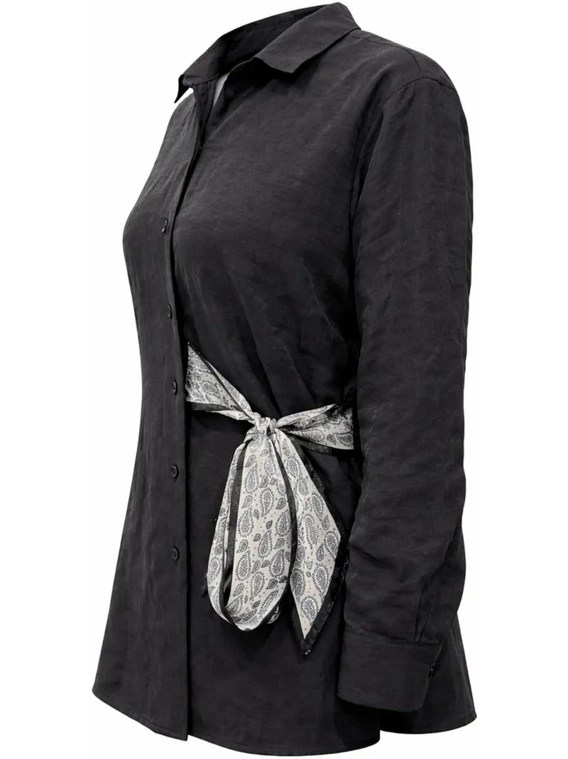 Camisa de algodón mixray Negro - Kiabi