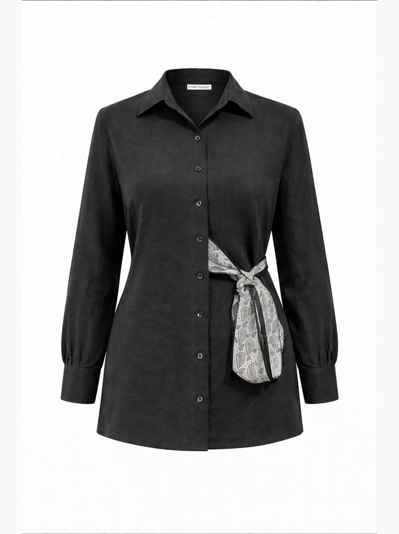 Camisa de algodón mixray Negro - Kiabi