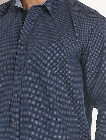 Camisa de algodón oscuro con detalles en contraste - Afibel