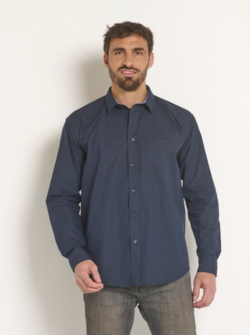 Camisa de algodón oscuro con detalles en contraste - Afibel - Kiabi