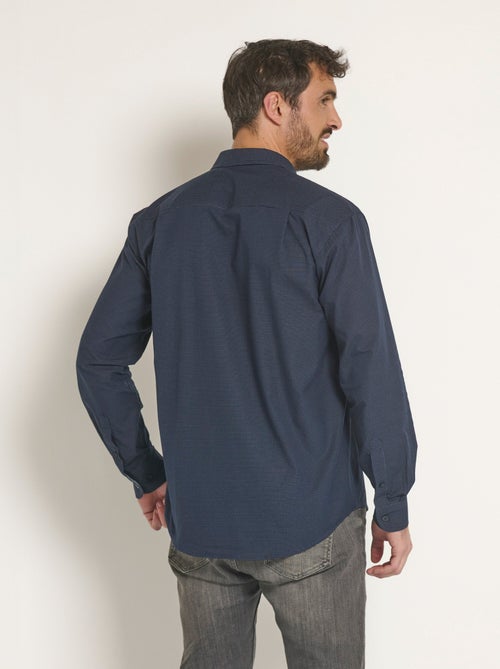 Camisa de algodón oscuro con detalles en contraste - Afibel - Kiabi