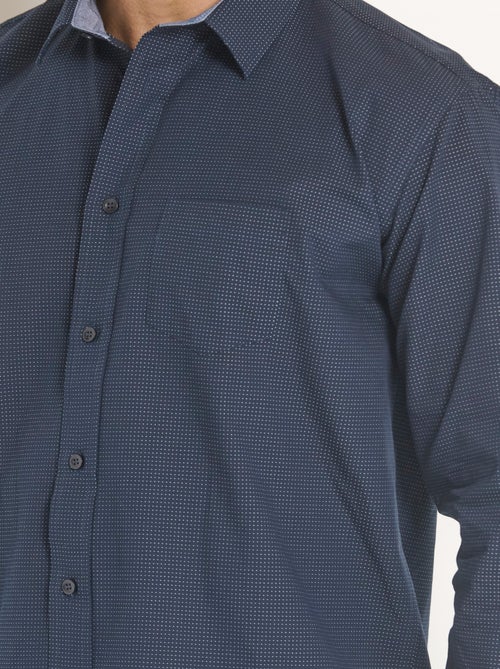 Camisa de algodón oscuro con detalles en contraste - Afibel - Kiabi