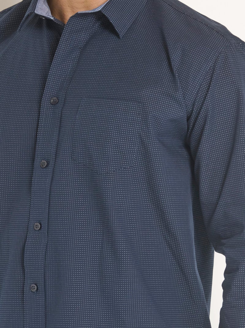 Camisa de algodón oscuro con detalles en contraste - Afibel Azul marino - Kiabi