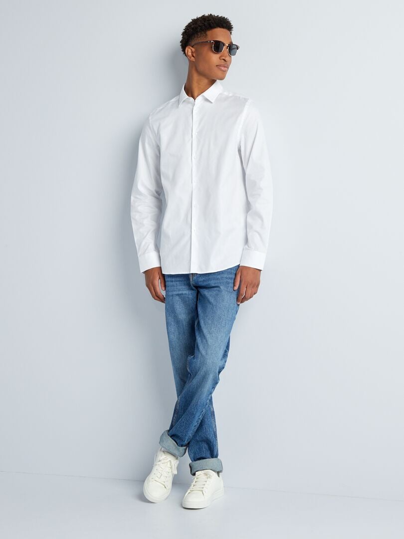 Camisa de algodón oxford +1,90 m BLANCO - Kiabi