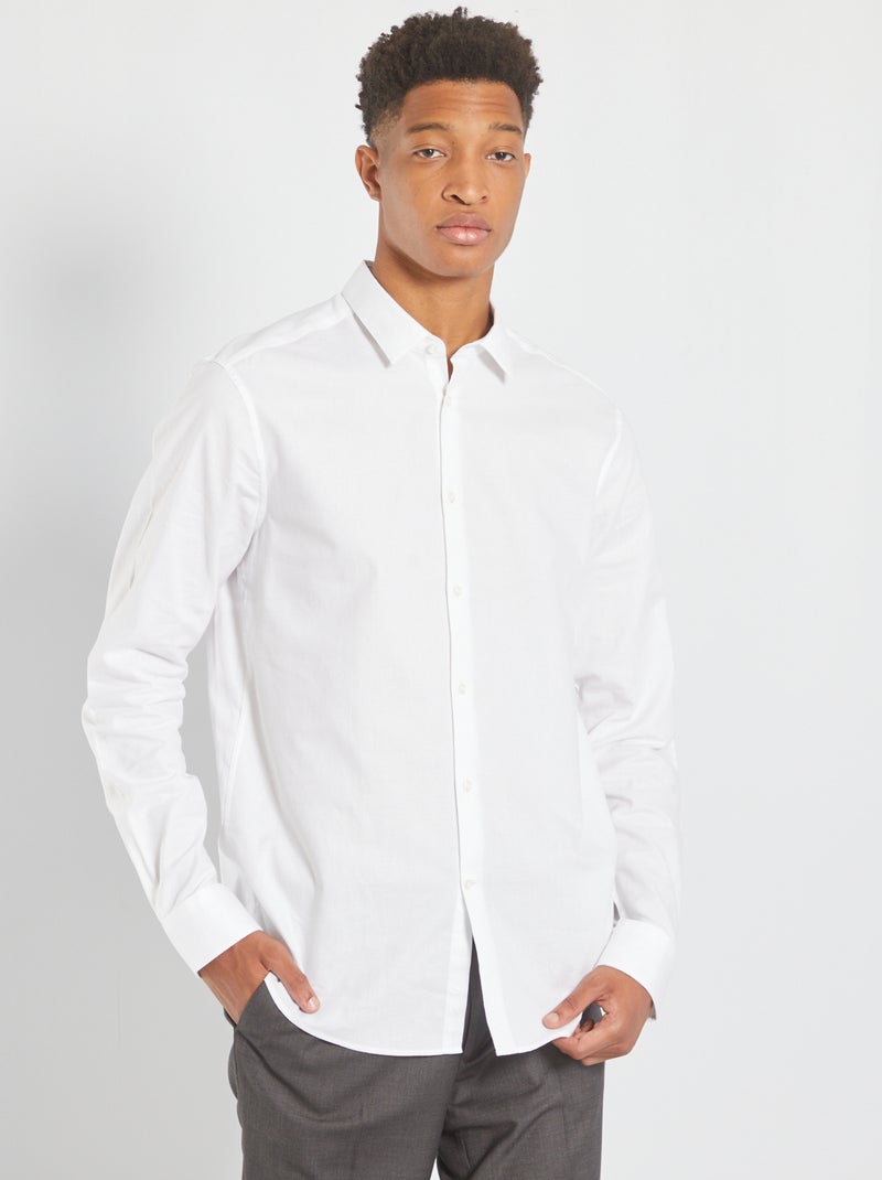 Camisa de algodón oxford +1,90 m BLANCO - Kiabi