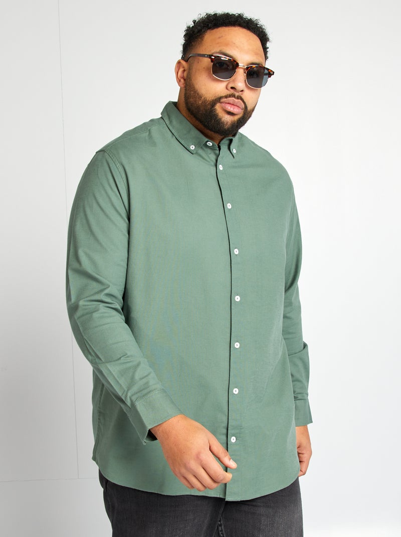 Camisa de algodón oxford VERDE - Kiabi