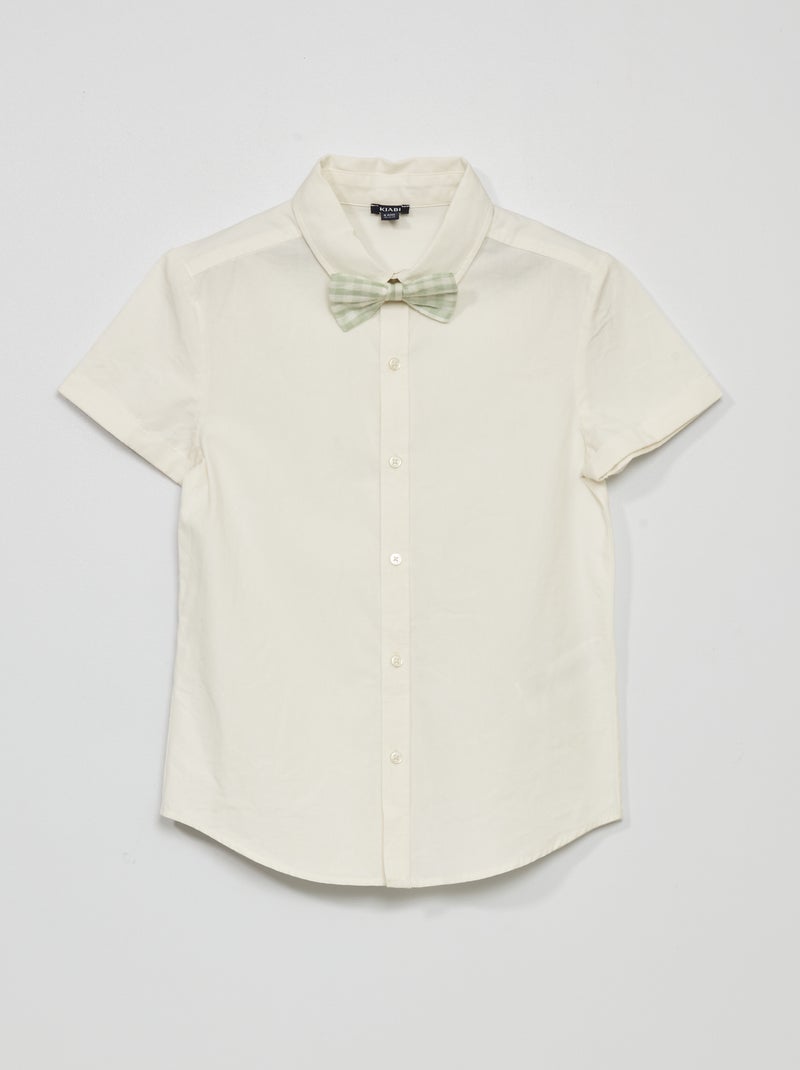 Camisa de algodón + pajarita VERDE - Kiabi