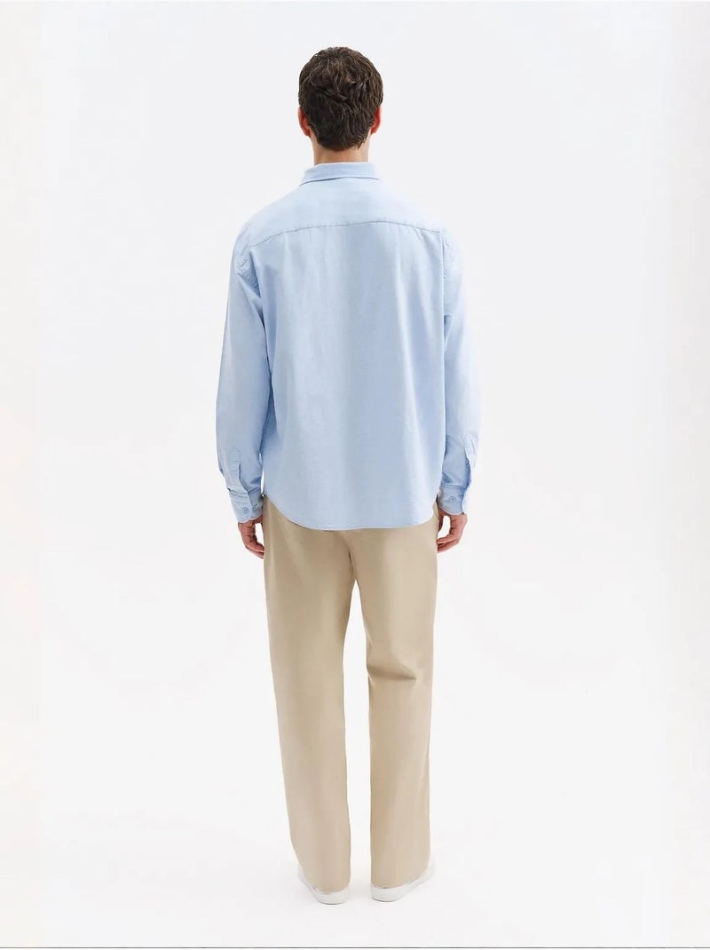 Camisa de algodón para hombre giesto Azul cielo - Kiabi