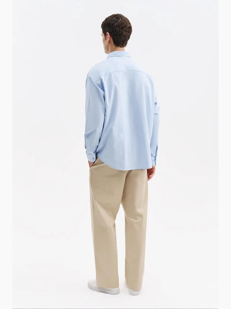 Camisa de algodón para hombre giesto Azul cielo - Kiabi