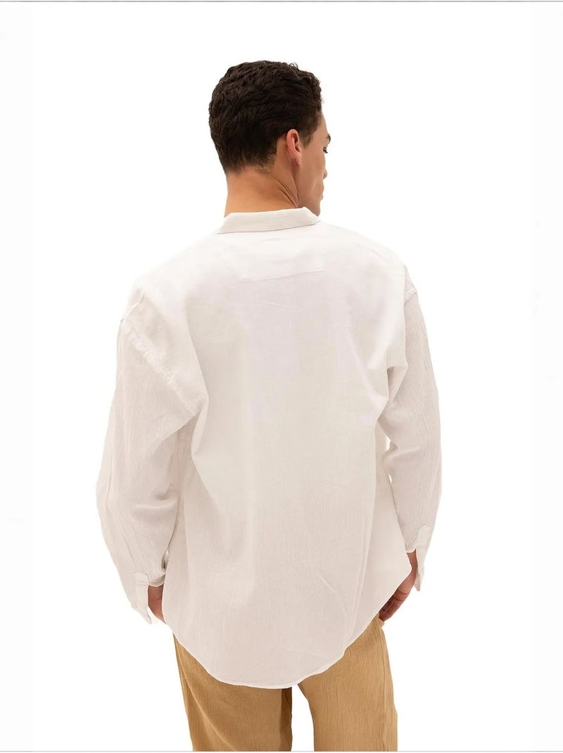 Camisa de algodón para hombre giesto Blanco - Kiabi