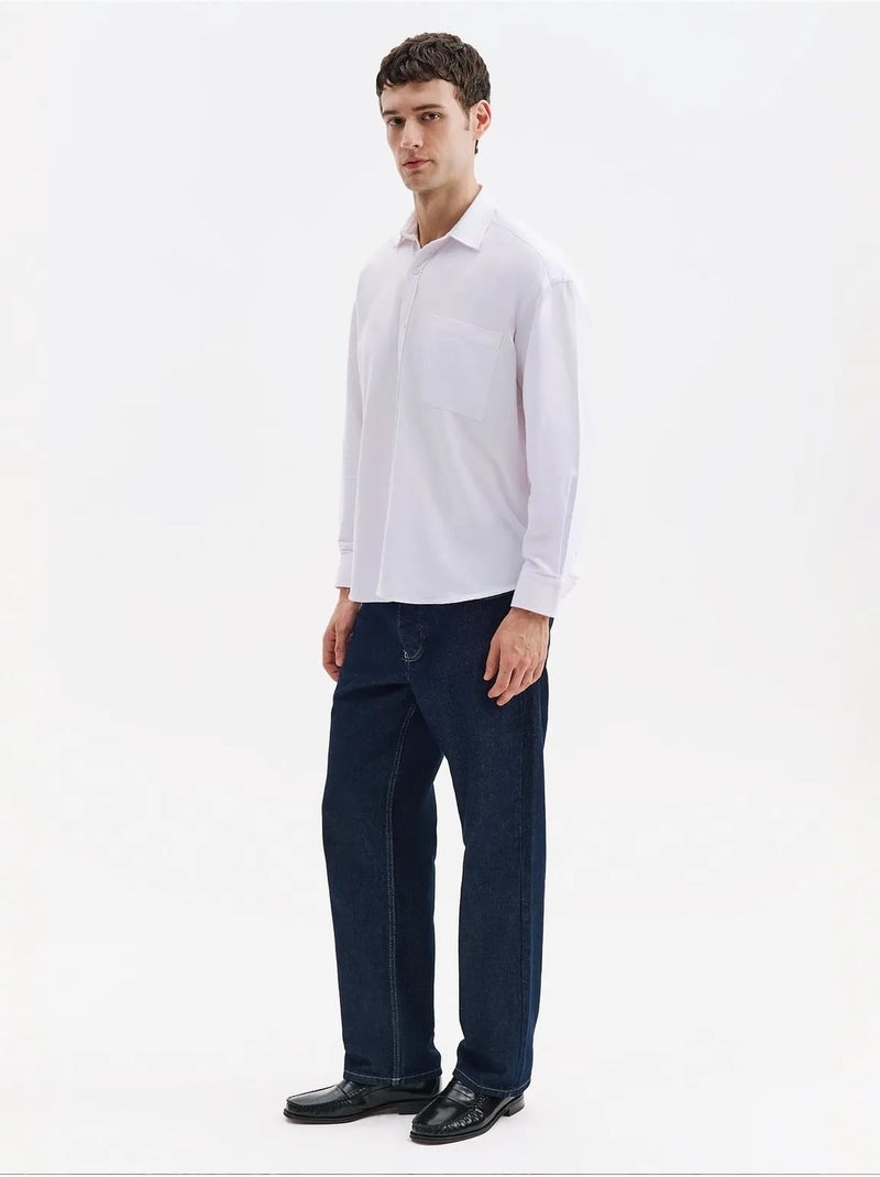 Camisa de algodón para hombre giesto Blanco - Kiabi